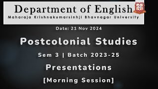 Postcolonial Studies  Morning Session  Semester 3  DoEngMKBU [upl. by Isacco55]