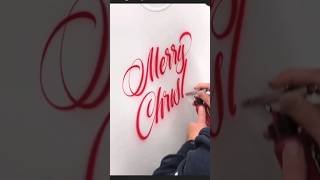 MERRY CHRISTMAS AIRBRUSH CALLIGRAPHY ASMR x KJAIRBRUSH calligraphy AIRBRUSH christmas [upl. by Baer273]