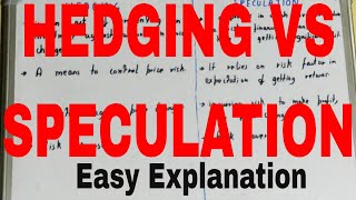 Hedging vs SpeculationDifference between hedging and speculationHedging speculation difference [upl. by Nee499]