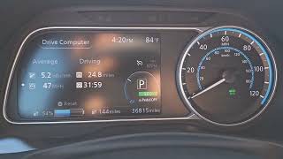 55mph efficiency test 2019 Nissan Leaf SV Plus with eRange tires and EV01 16quot rims 8486F ambient [upl. by Dayiz]