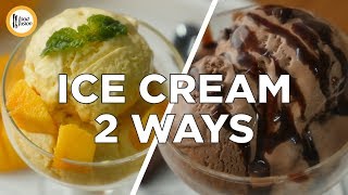 Mango Ice cream amp Chocolate Ice cream recipe by Food Fusion [upl. by Lovell]