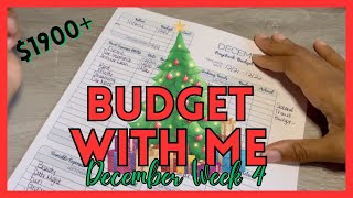 Budget With Me  Zero Based Budget  Dec Week 4 1900 budgeting debtfreejourney cashstuffing [upl. by Garrett]