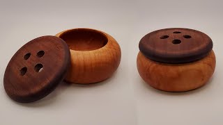 Woodturning  Lidded Button Box [upl. by Heffron7]