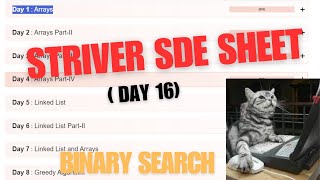 Day 16 Striver SDE Sheet topic  Binary Search [upl. by Rudie608]