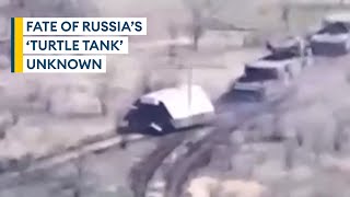 Turtle tank Russias homemade answer to Ukrainian drone threat destroyed [upl. by Anilas]