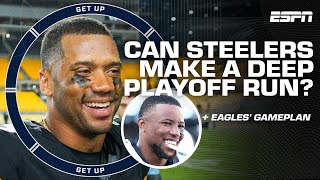 Russell Wilson impresses in Steelers debut  Eagles RUN GAME the winning blueprint  Get Up [upl. by Aissat]