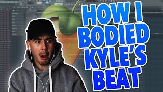 How I BODIED Kyle Beats Finish My Beat Contest  Making a Beat In FL Studio [upl. by Ayhdiv925]