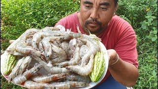 Yummy shrimp with momordica recipe  eating Delicious [upl. by David]