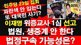 이재명 25일 위증교사 1심 선고 법원 생중계 안 한다 법정구속 가능성은 민주당 23일 집회부터 파란색 안 입는다 또 대국민 사기극 레지스탕스TV 정광용TV [upl. by Rockey928]