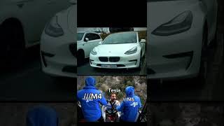 TESLA WITH BMW GRILL bmw bmwm car edit viral shorts [upl. by Ahtennek]