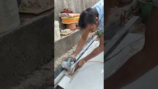 Tiles Border Cutting Tiles Patti Kyese katte He shortvideo ytshorts border [upl. by Yevad529]