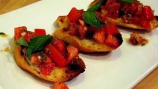 Bruschetta with Tomato amp Basil Recipe  Laura Vitale quotLaura In The Kitchenquot Episode 1 [upl. by Ennywg]