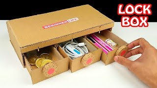 How to Make Personal Lock Box from Cardboard at Home [upl. by Iffar]