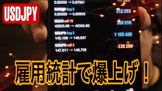 🇺🇸ドル円4円流儀？！雇用統計でドル円爆上げ‼️今後のトレード戦略は？！【USDJPY・BTC】 [upl. by Katrine644]