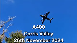 Huge A400 roars through from UK Mach Loop live stream From The Corris Valley [upl. by Estel]