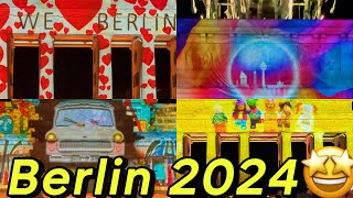 “Berlin Nightlife Walking Tour of Festival of Lights Berlin 2024  Brandenburger Tor 🤩🇩🇪📍 [upl. by Darrey]