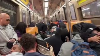 Man Shot on New York City Subway Train  Brooklyn NYC 31424 [upl. by Naitirb]