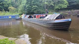 Alton the fuel coal and supply narrow boat turning at Whaley Bridge [upl. by Orin27]