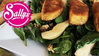 Salat mit Spinat und gebackenem Schafskäse  Sallys Welt [upl. by Broek]