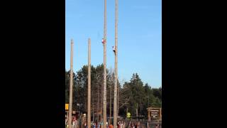 Lumberjack World Championships 2012  90 ft pole climb [upl. by Opiuuk]