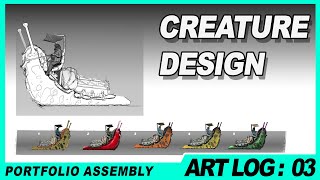 Art Log 3 Assembling Creature Design Portfolio piece  Blender amp Concept Art Tips [upl. by Jehiah]