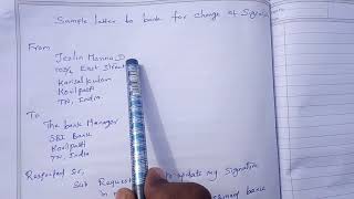 Format of sample letter to bank for change of signature [upl. by Nirrej]