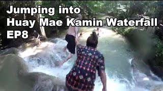 Jumping into Huay Mae Kamin Waterfall Thailand Must Visit [upl. by Tomlinson]