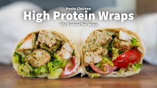 30 Minute Meal Prep  High Protein Chicken Pesto Wrap [upl. by Eilssel]