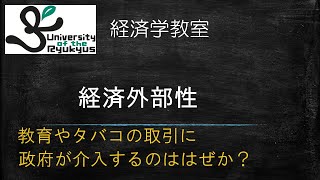 経済外部性 No42 教育やタバコ取引への政府の介入を正当化する概念を解説 [upl. by Julia747]