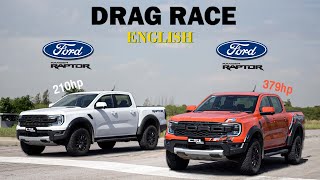 Ford Ranger Raptor 30 V6 vs 20 Diesel DRAG RACE [upl. by Ocinemod132]