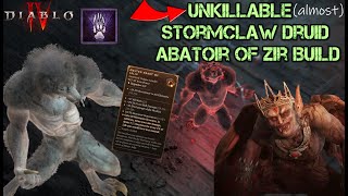 Diablo 4  Abatoir of Zir Storm Claw Druid Build  Season 2 Almost Unkillable Defensive Selig Build [upl. by Ramma]