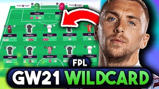 FPL GAMEWEEK 21 WILDCARD  BEST WILDCARD TEAM FOR GW21  Fantasy Premier League Tips 202324 [upl. by Ailadi616]