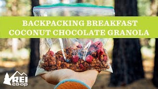 REI  Backpacking Breakfast Chocolate Granola Recipe [upl. by Yannodrahc]