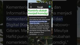 Berita politik Kominfo diubah menjadi komdigi [upl. by Onateag744]