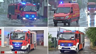 Schweres Unwetter mit Überschwemmungen  Einsatzfahrten in der StädteRegion Aachen [upl. by Alrep386]