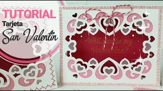 TUTORIAL Tarjeta para SAN VALENTIN con Scan N Cut CM650W  Claudia Rafaella [upl. by Lamhaj]