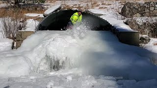 Opening The Biggest Ice Dam Ive Ever Seen [upl. by Morrill]