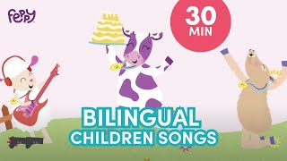 12 Bilingual Songs for Kids in Spanish and English with Lyrics 🟣 30 MIN of Nursery Rhymes [upl. by Lotsirb]