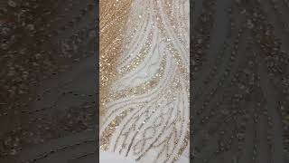 ZX004 Shop Online 5 Yards Tulle Beaded Lace Material Fabric For Dresses bridallace bridalfabric [upl. by Orsino]