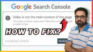 Video is Not the Main Content of the Page  Video Indexing Report in GSC  Tutorial 25  Robin Mehta [upl. by Elvira694]