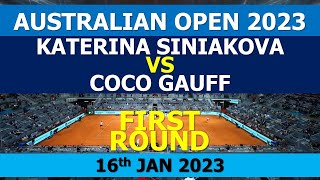 Katerina Siniakova Vs Coco Gauff  Australia Open 2023  AO 2023 [upl. by Anekam]