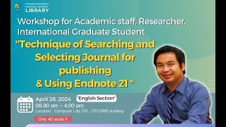 Technique of Searching and Selecting Journal amp Using Endnote 21 part1 [upl. by Stralka]