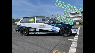 K20 Civic EF Vs GT Cars Castle Combe Masters of Motoring [upl. by Nosittam]