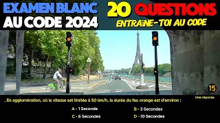 Test au code de la route 2024  20 Questions à lExamen blanc du permis de conduire  Réponses [upl. by Lledrac541]