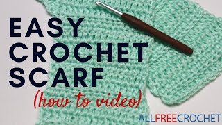 Basic Beginner Crochet Scarf [upl. by Tadio736]