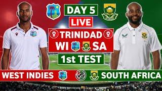 West Indies vs South Africa 1st Test Live Scores  WI vs SA 1st Test Day 5 Live Scores amp Commentary [upl. by Nata566]