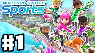 Nintendo Switch Sports  Gameplay Part 1  Volleyball Badminton Bowling Soccer Chambara Tennis [upl. by Lleumas]