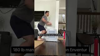 180lb man does box jump on inflatable dog kennel [upl. by Namara730]