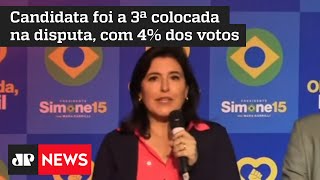 Tebet exalta desempenho do MDB nas eleições presidenciais [upl. by Ollayos]