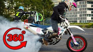 360° Stuntriding Supermoto vs Sportbike [upl. by Meekahs389]